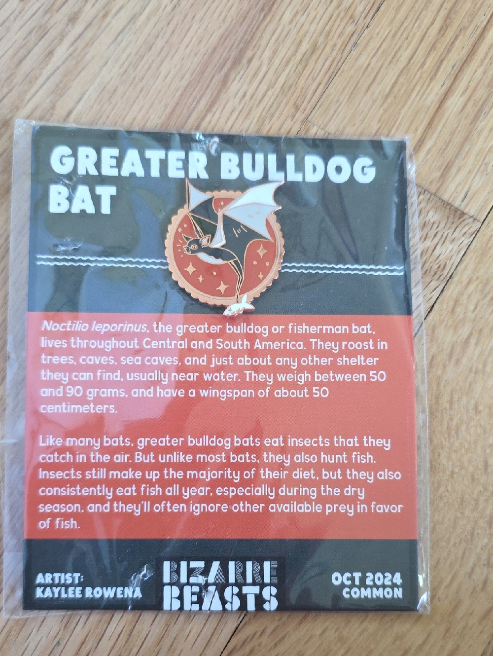 Bizarre Beasts Enamel Pin Common October 2024 Greater Bulldog Bat
